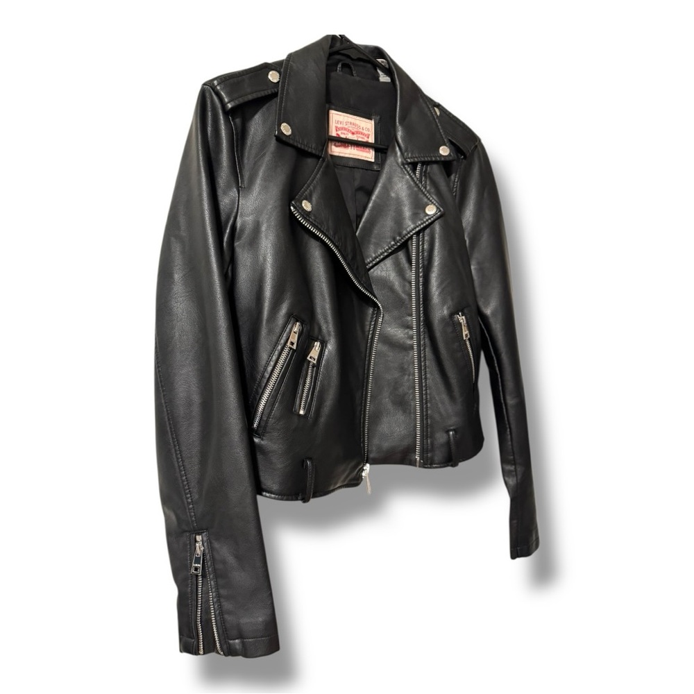 Levi’s Black Moto Jacket • Women’s Size M • New Without Tags • Zip Front - Picture 3 of 14
